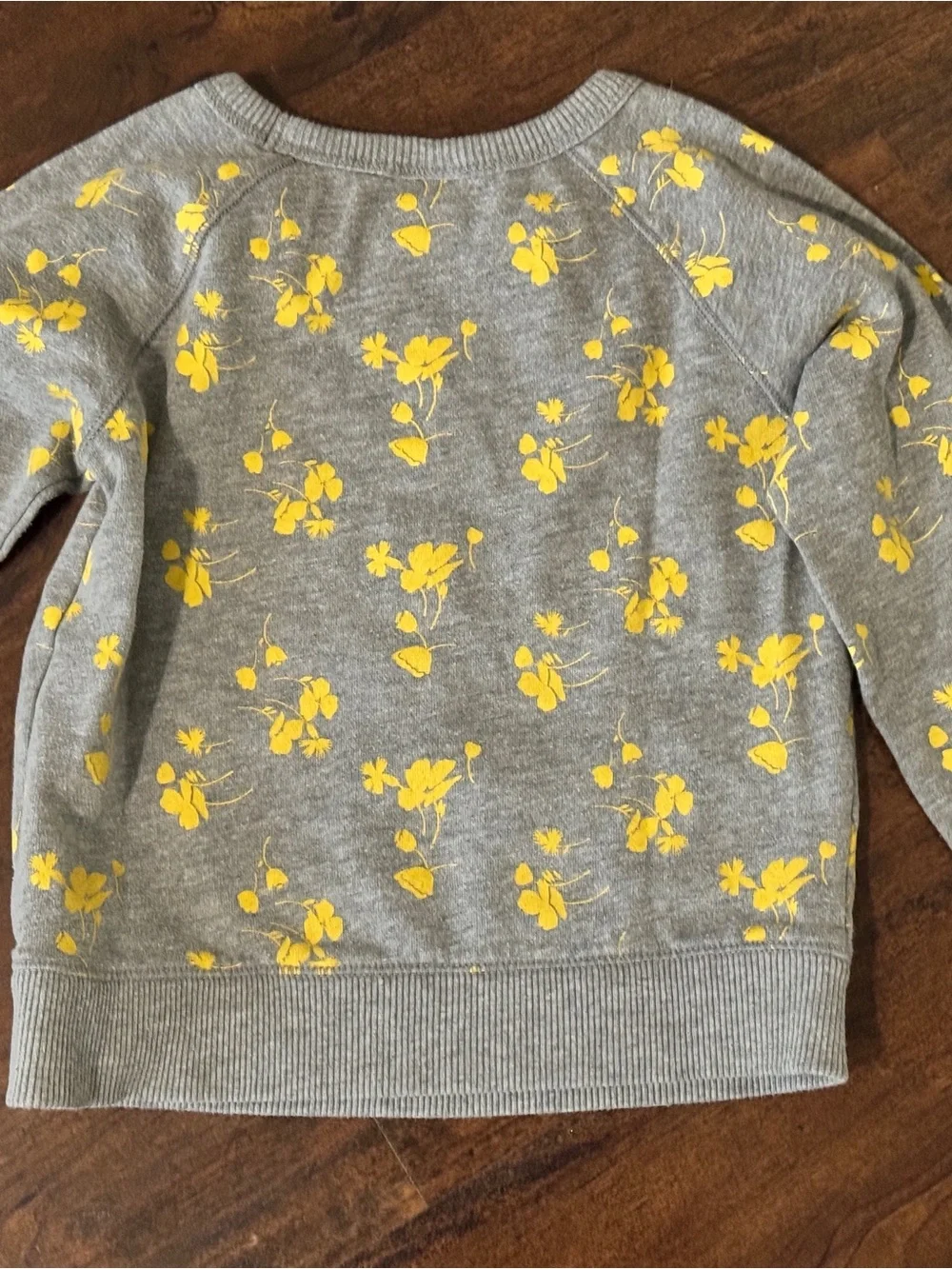 GAP Gray Sweatshirt with Yellow Floral Print and Navy 'HELLO SUNSHINE'